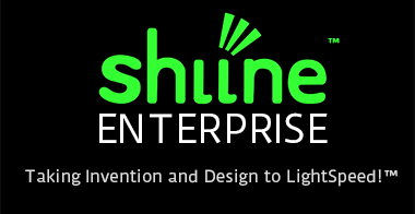 SHIINE® ENTERPRISE logo, including the original SHIINE® logo, with the Shining i™ and the SHIINE® rays™